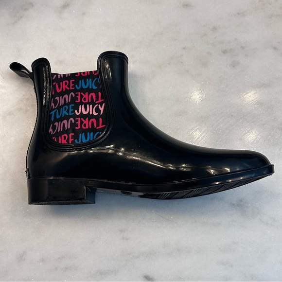 Juicy Couture Women's Rain Boots, Booties, Size 9, Excellent Condition, Black - Picture 6 of 9